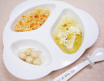 【離乳食後期】トマトソーススパゲッティ/豆腐の和風あんかけ/チキンボール